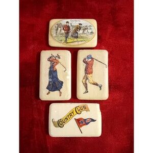 Rare Vintage Jergens Bar Soap Golf Theme Set Of 4
